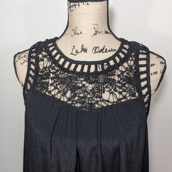 NWT Allison Joy Evereve Alisha Shift Dress Lined Crochet Neck Sleeveless S - Picture 2 of 11